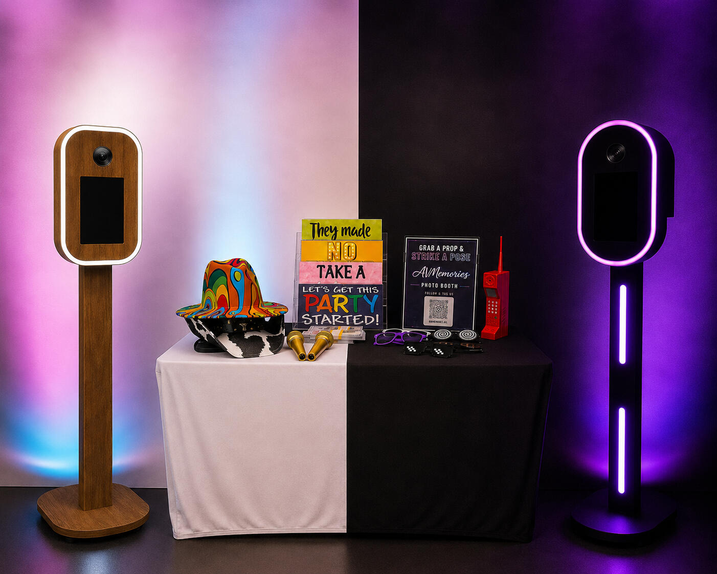 Handcrafted Wooden and Black Photo Booths by AVMemories